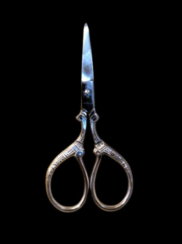 Flowered Scissors 3.5" Silver